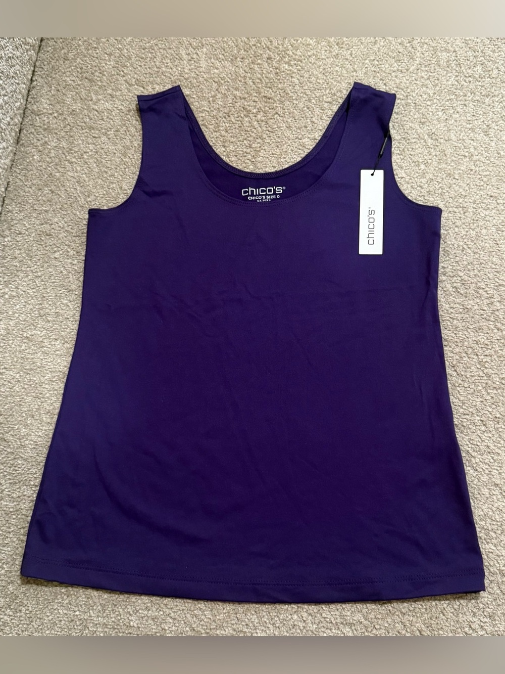 Chico's Deep Purple Scoop Neck Tank